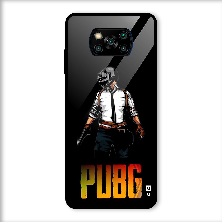 PUBG Game Art Glass Back Case for Poco X3