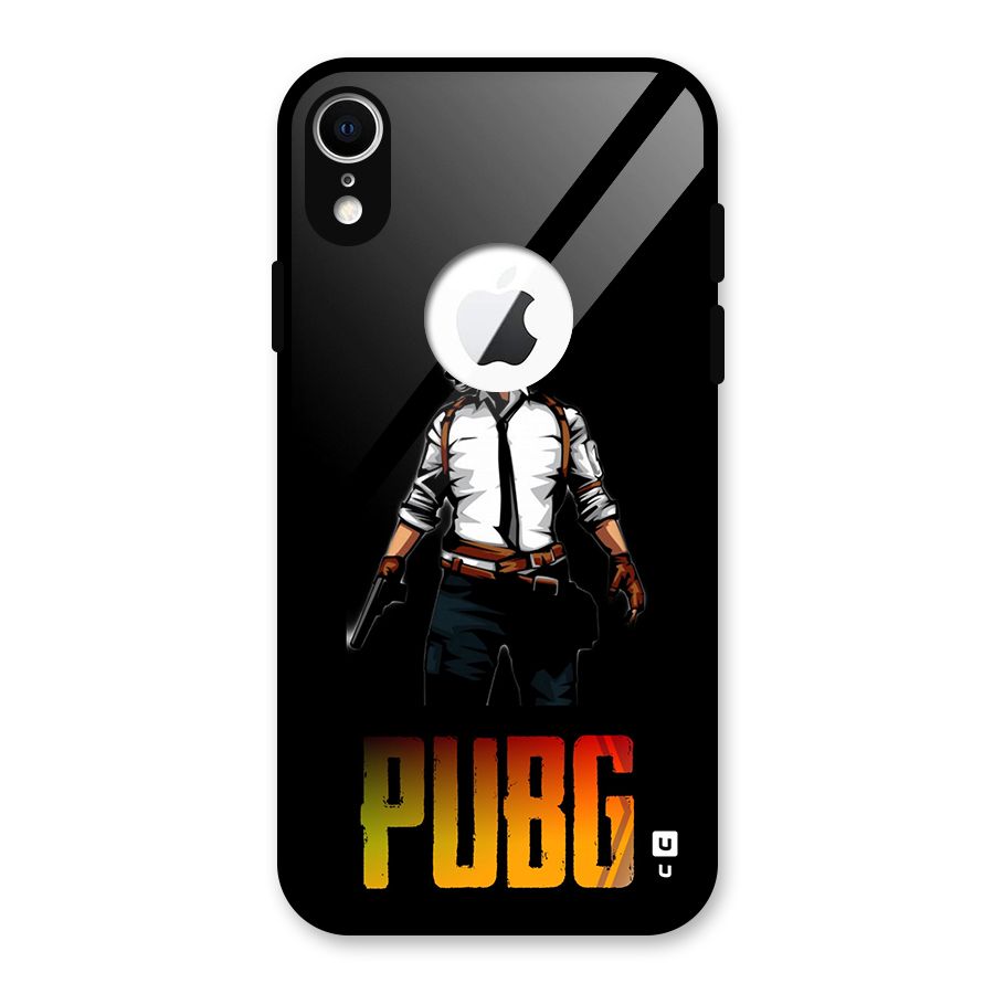 PUBG Game Art Glass Back Case for iPhone XR Logo Cut