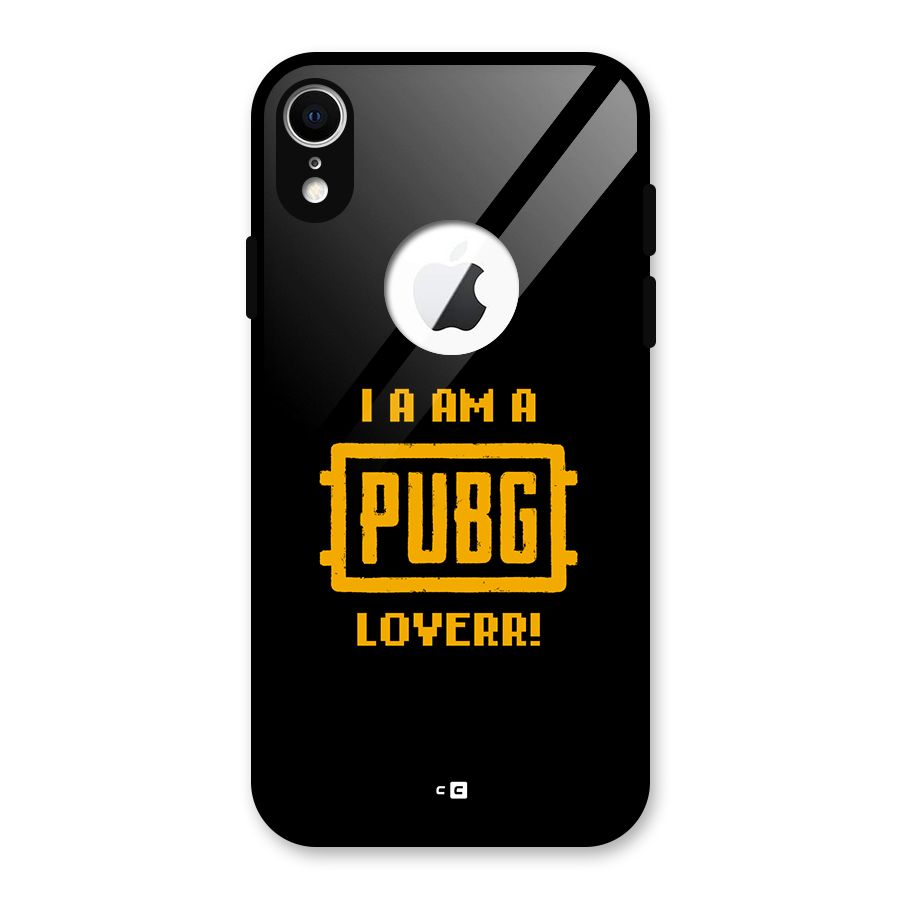 PUBG Lover Glass Back Case for iPhone XR Logo Cut