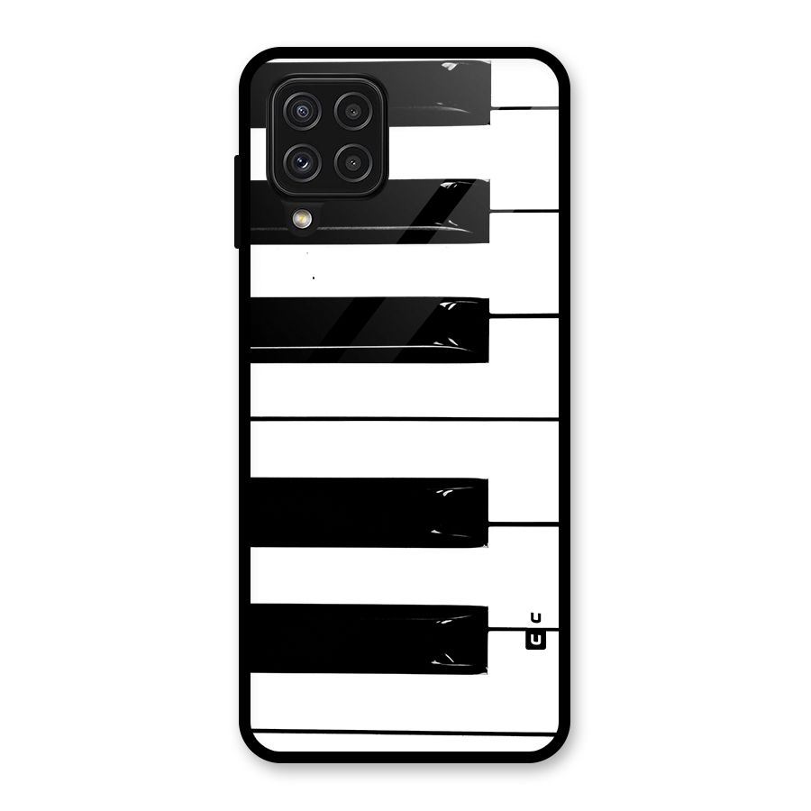Paino Keys Printed Classy Glass Back Case for Galaxy A22 4G