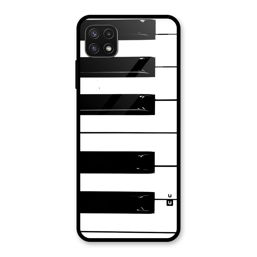 Paino Keys Printed Classy Glass Back Case for Galaxy A22 5G