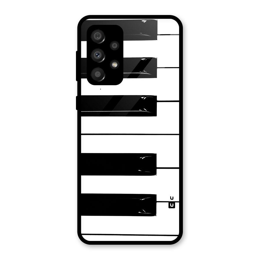 Paino Keys Printed Classy Glass Back Case for Galaxy A32