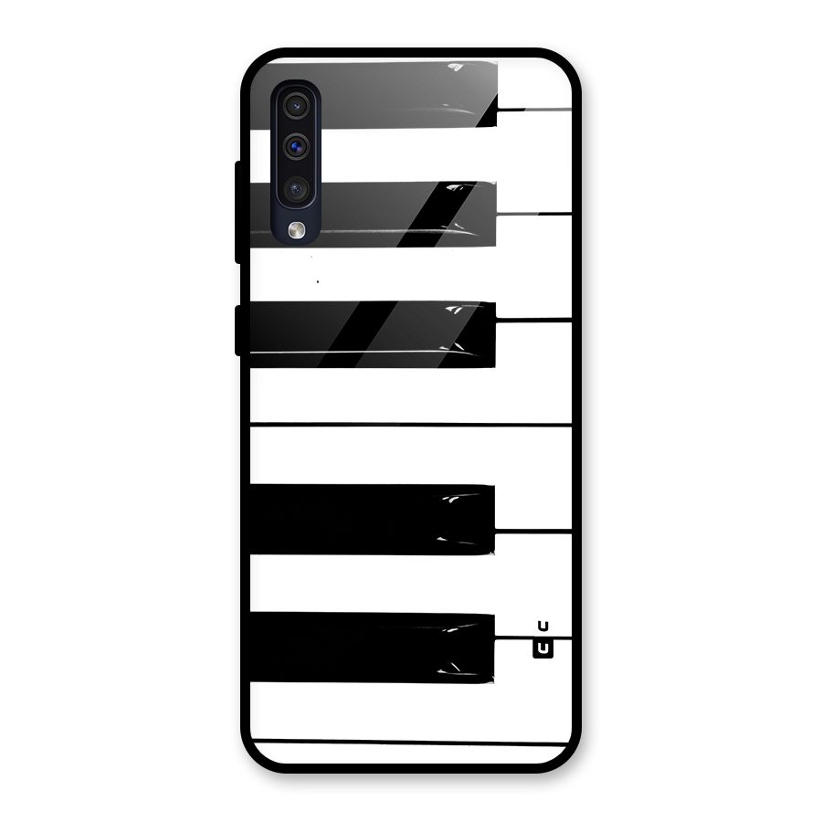 Paino Keys Printed Classy Glass Back Case for Galaxy A50s