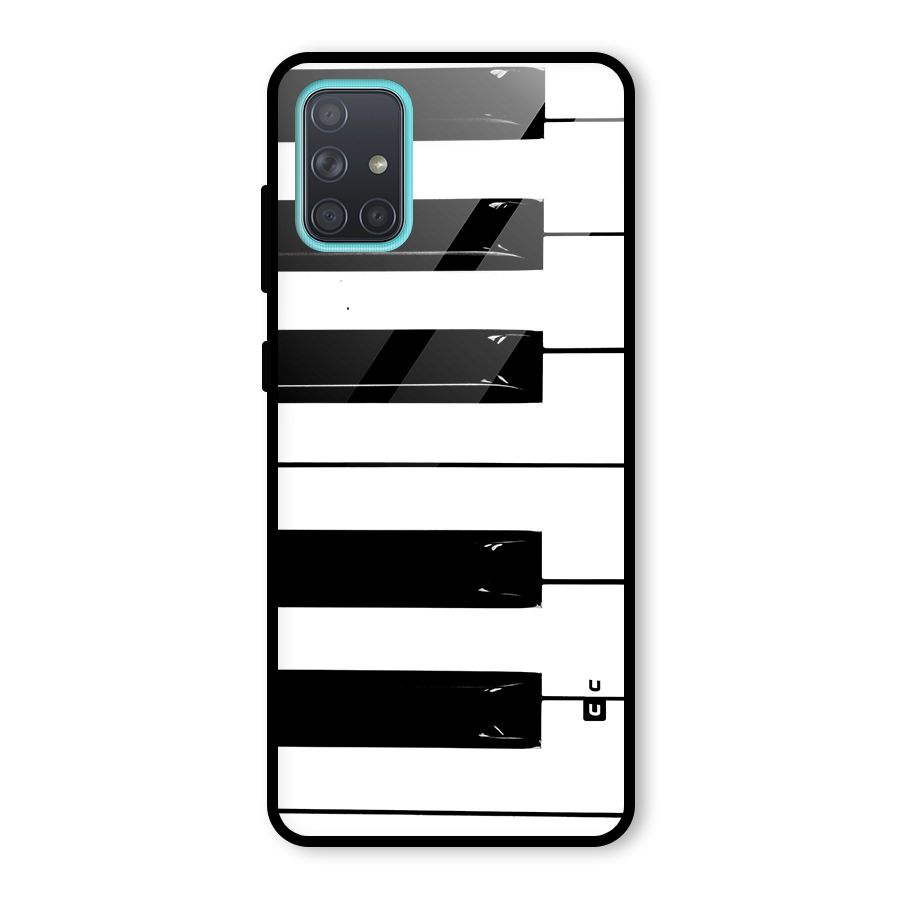 Paino Keys Printed Classy Glass Back Case for Galaxy A71