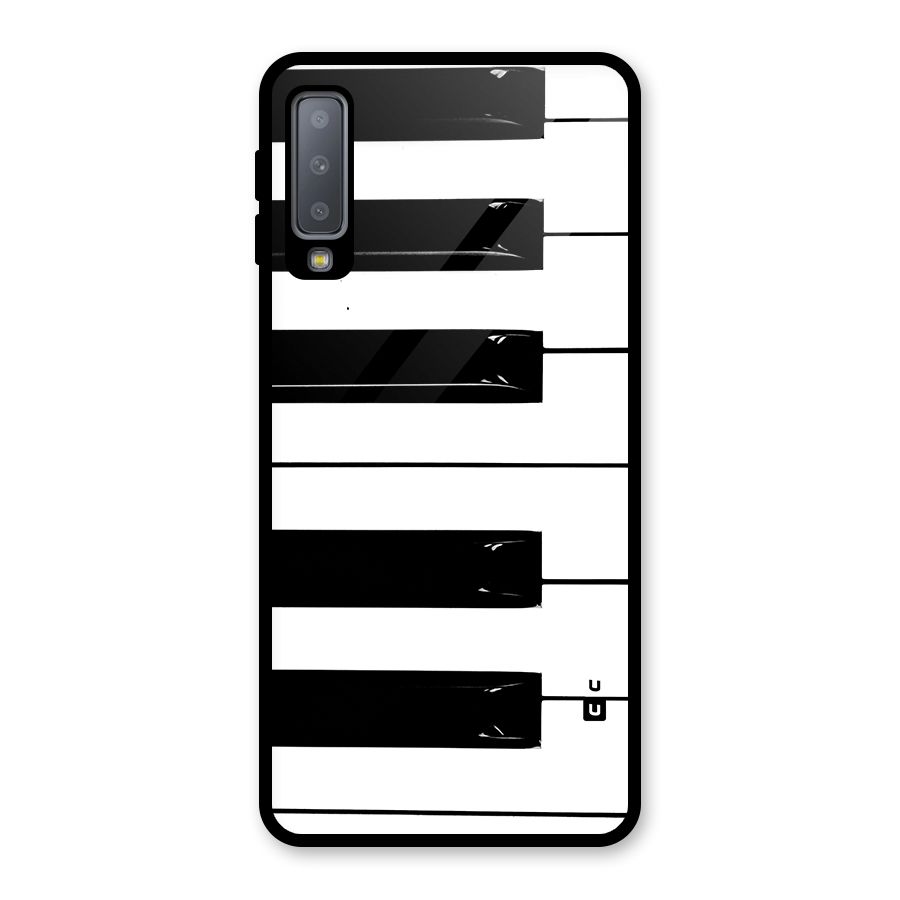 Paino Keys Printed Classy Glass Back Case for Galaxy A7 (2018)