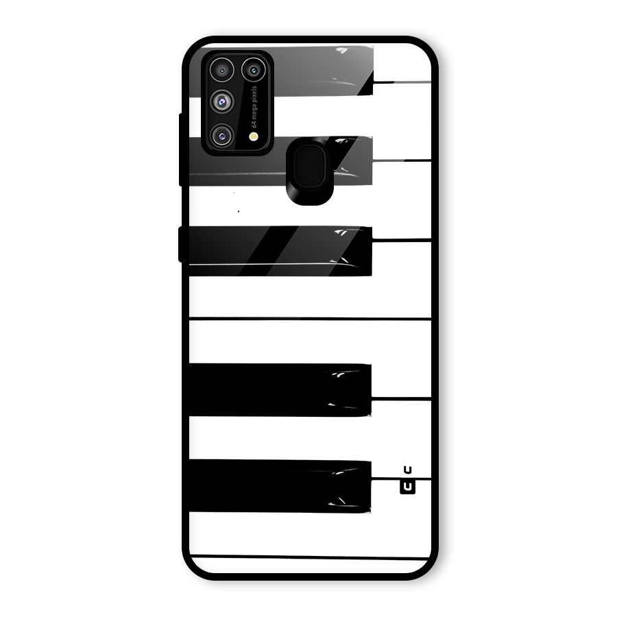 Paino Keys Printed Classy Glass Back Case for Galaxy F41