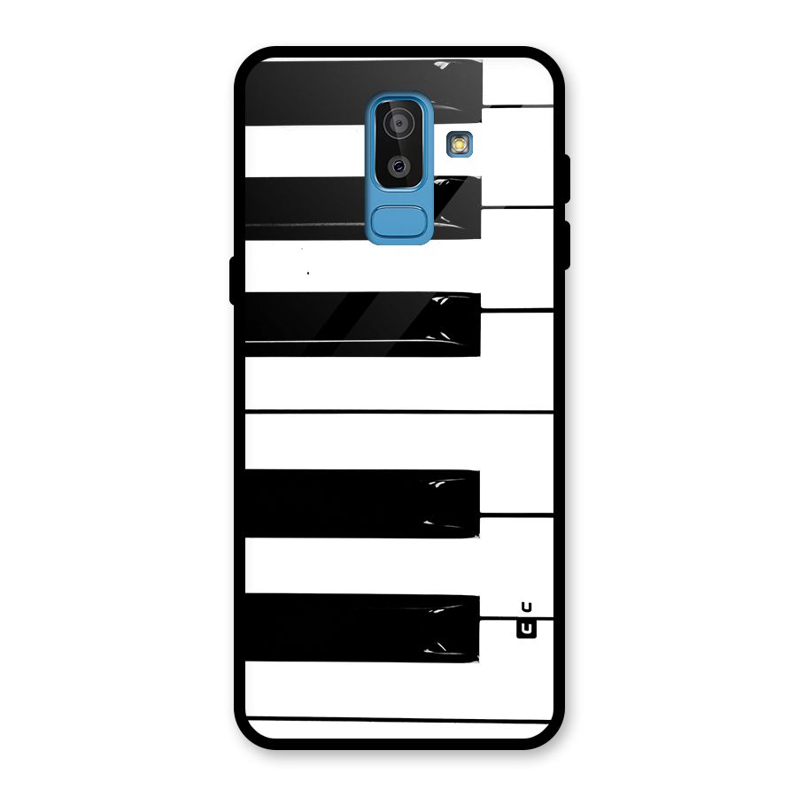 Paino Keys Printed Classy Glass Back Case for Galaxy J8