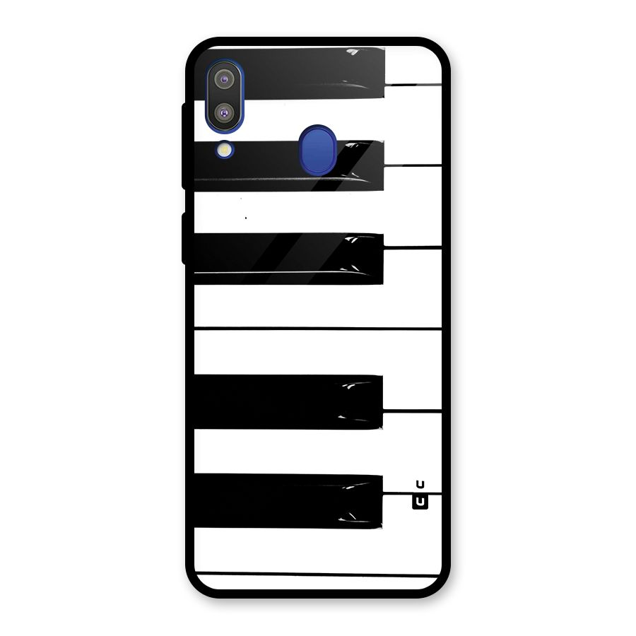 Paino Keys Printed Classy Glass Back Case for Galaxy M20