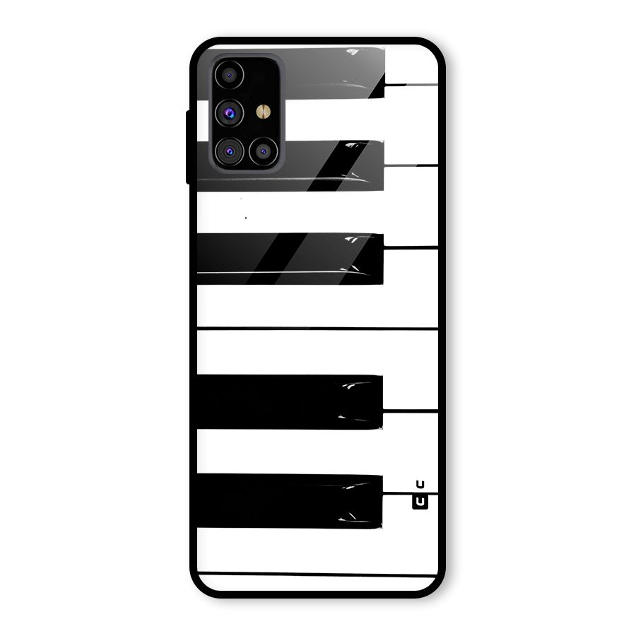 Paino Keys Printed Classy Glass Back Case for Galaxy M31s