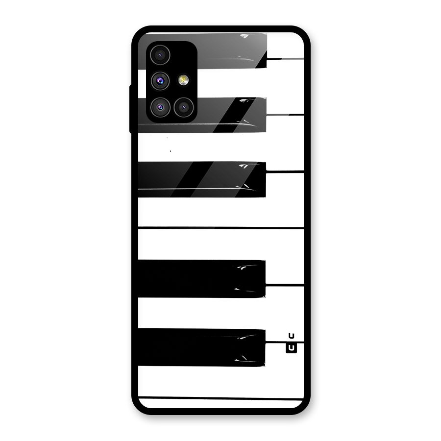 Paino Keys Printed Classy Glass Back Case for Galaxy M51