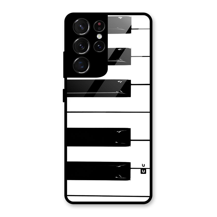 Paino Keys Printed Classy Glass Back Case for Galaxy S21 Ultra 5G