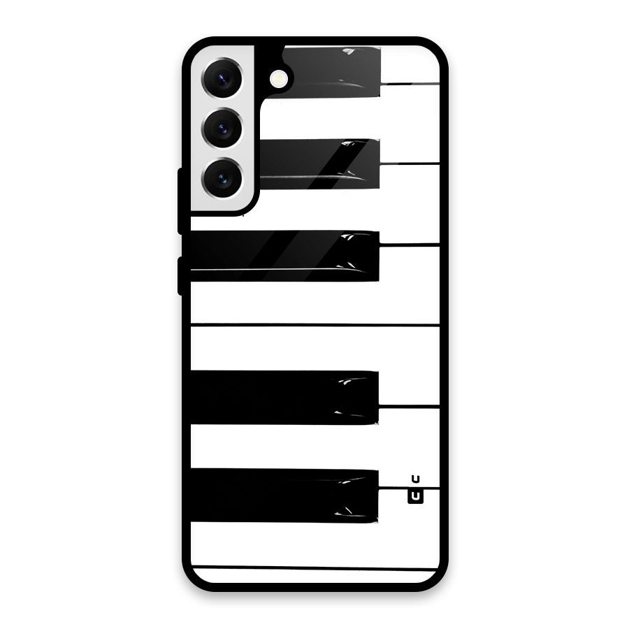 Paino Keys Printed Classy Glass Back Case for Galaxy S22 Plus 5G