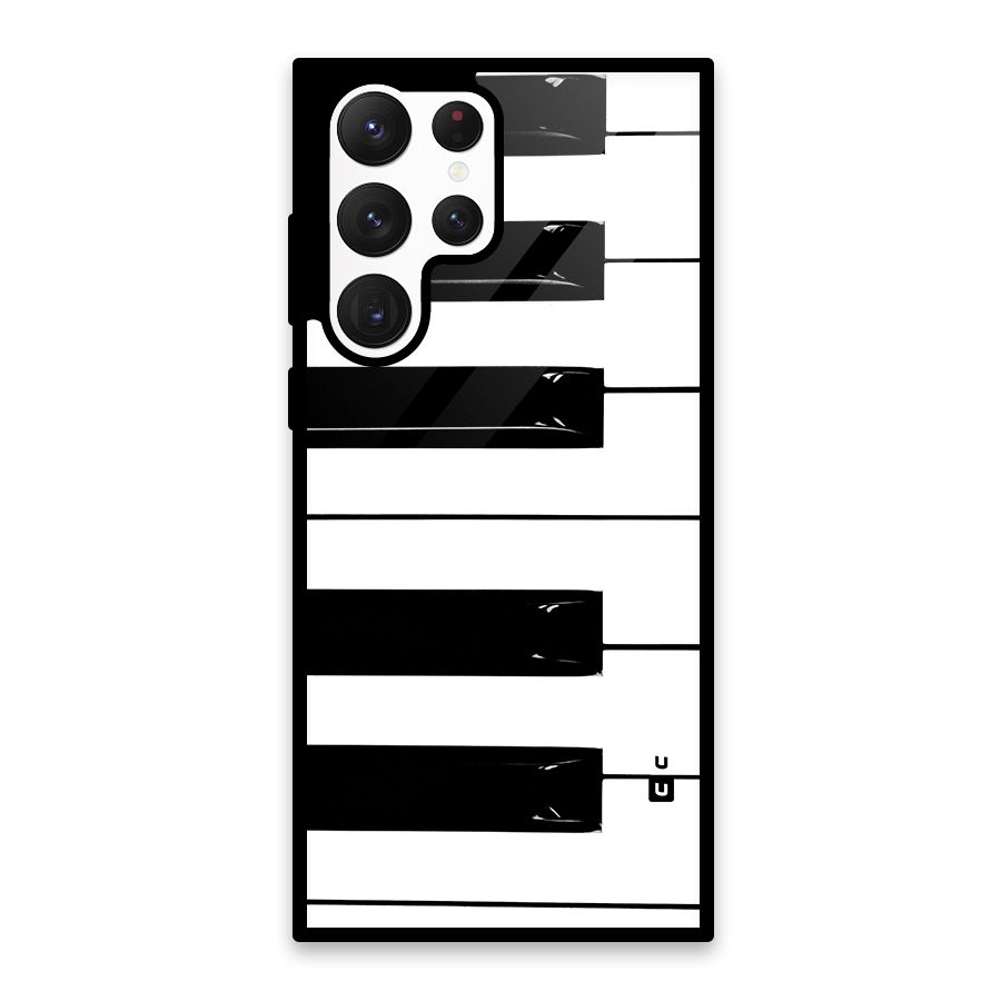 Paino Keys Printed Classy Glass Back Case for Galaxy S22 Ultra 5G