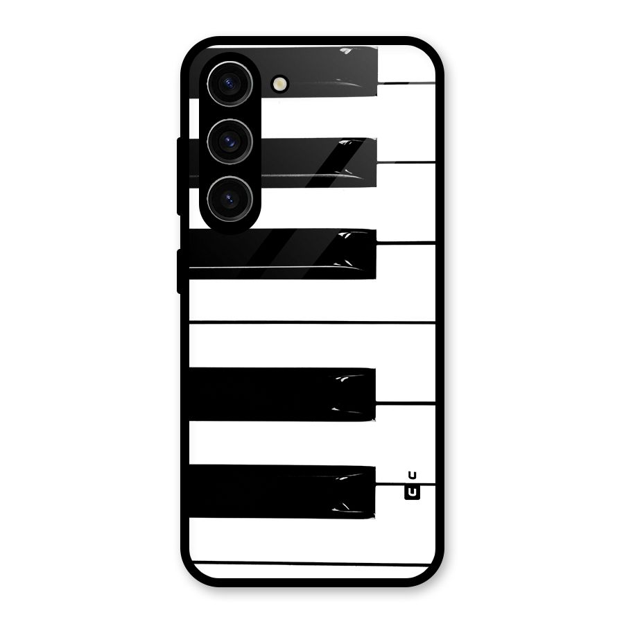 Paino Keys Printed Classy Glass Back Case for Galaxy S23