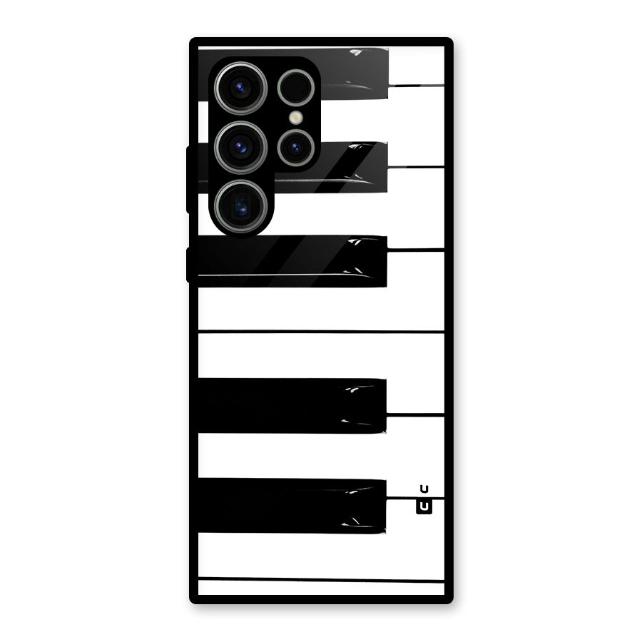 Paino Keys Printed Classy Glass Back Case for Galaxy S23 Ultra