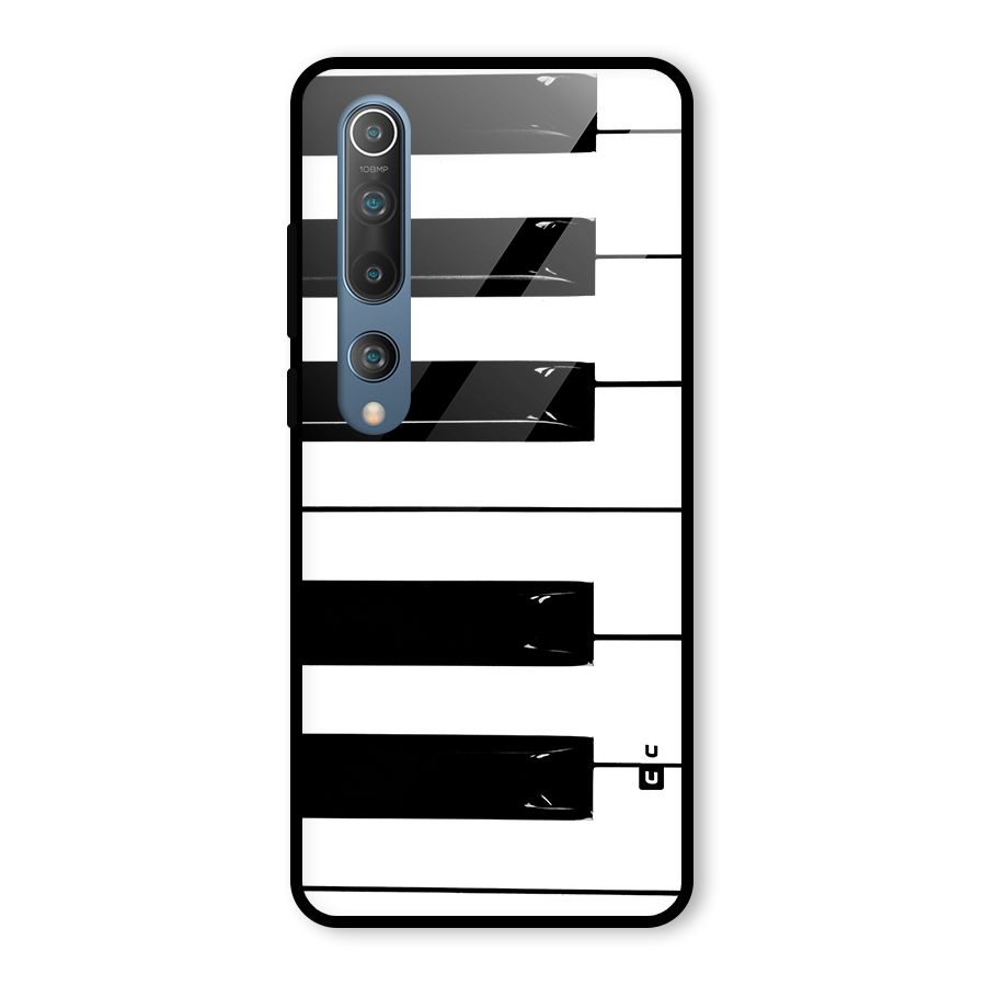 Paino Keys Printed Classy Glass Back Case for Mi 10