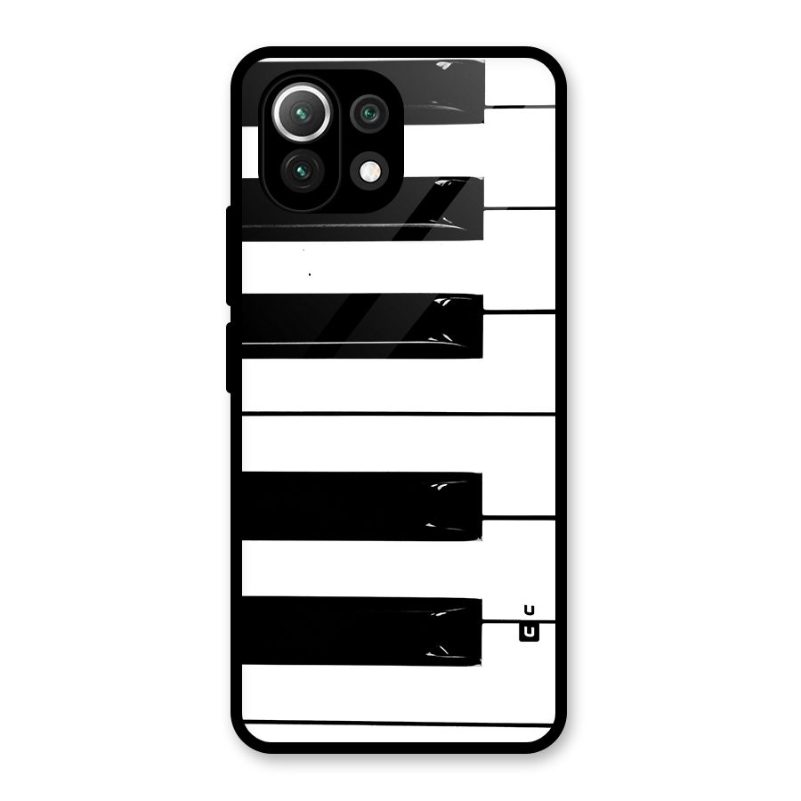 Paino Keys Printed Classy Glass Back Case for Mi 11 Lite NE 5G