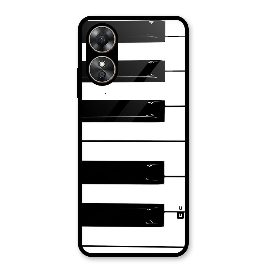 Paino Keys Printed Classy Glass Back Case for Oppo A17
