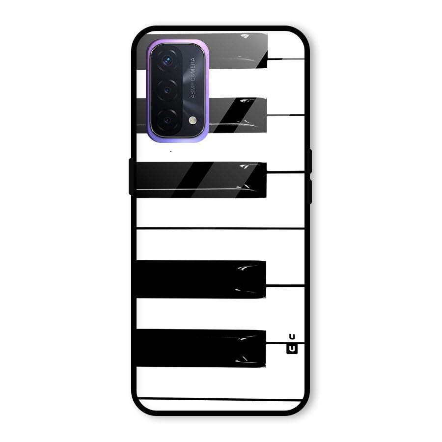 Paino Keys Printed Classy Glass Back Case for Oppo A74 5G