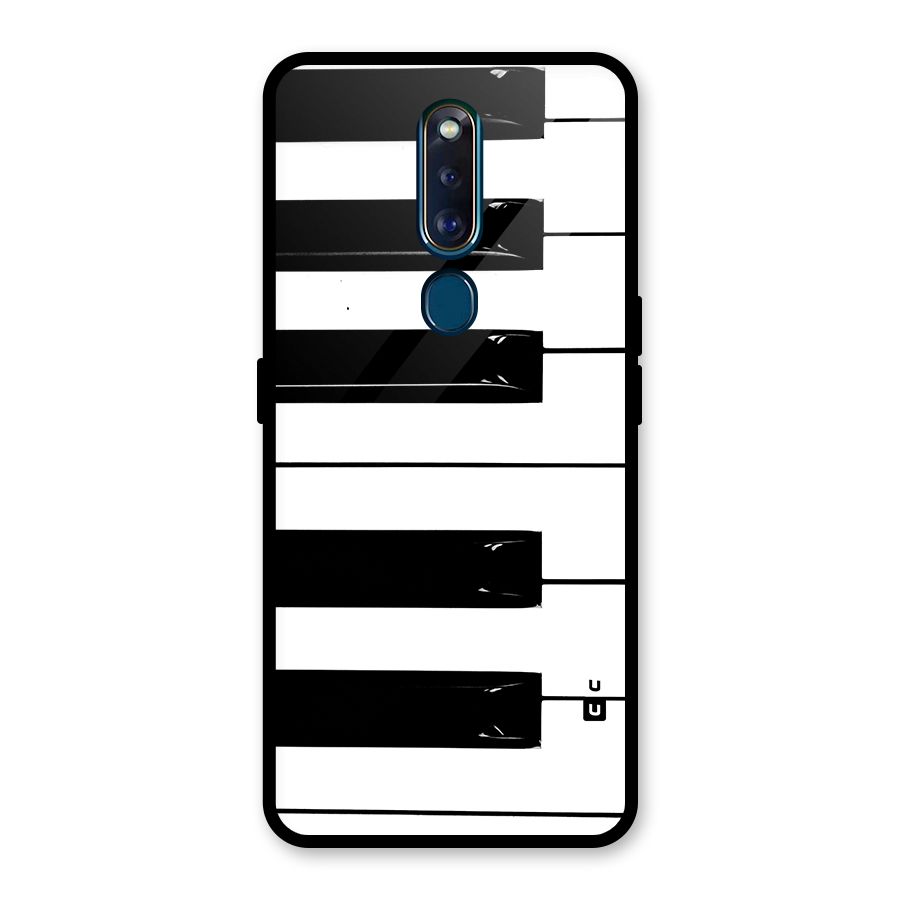 Paino Keys Printed Classy Glass Back Case for Oppo F11 Pro