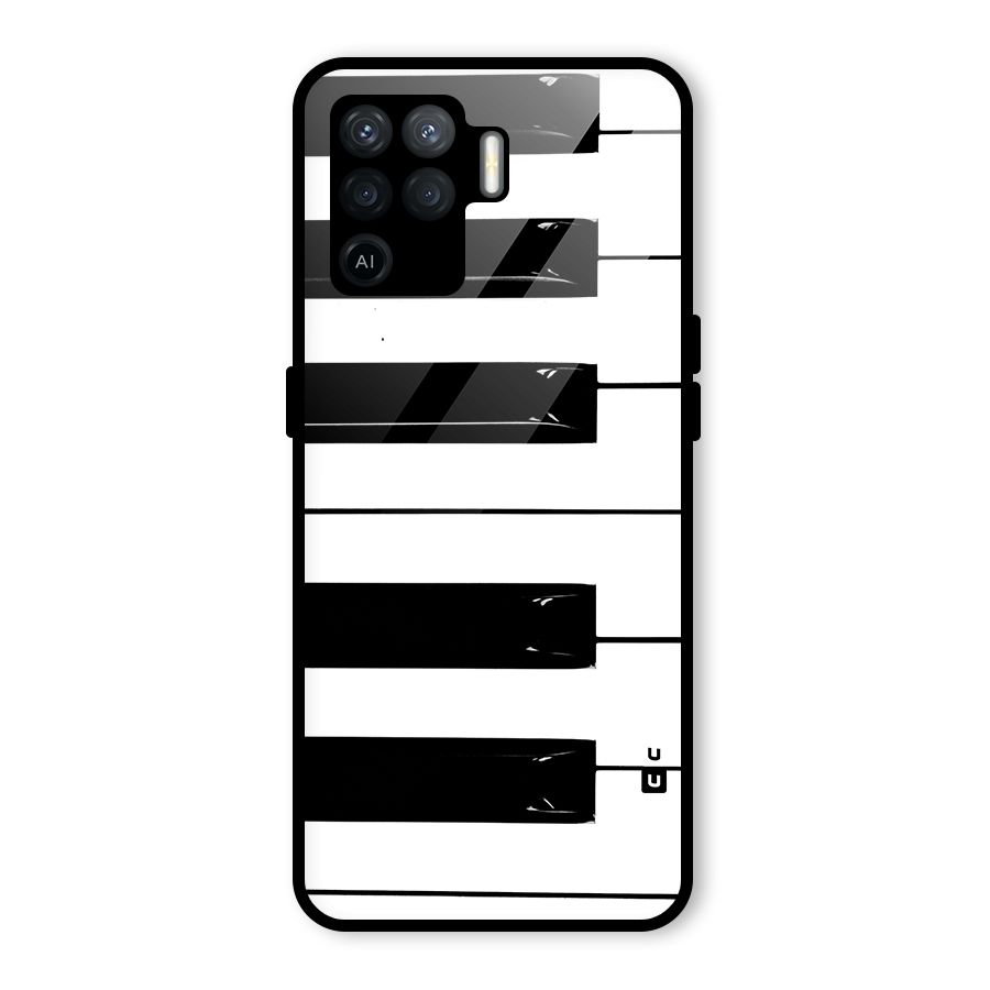 Paino Keys Printed Classy Glass Back Case for Oppo F19 Pro