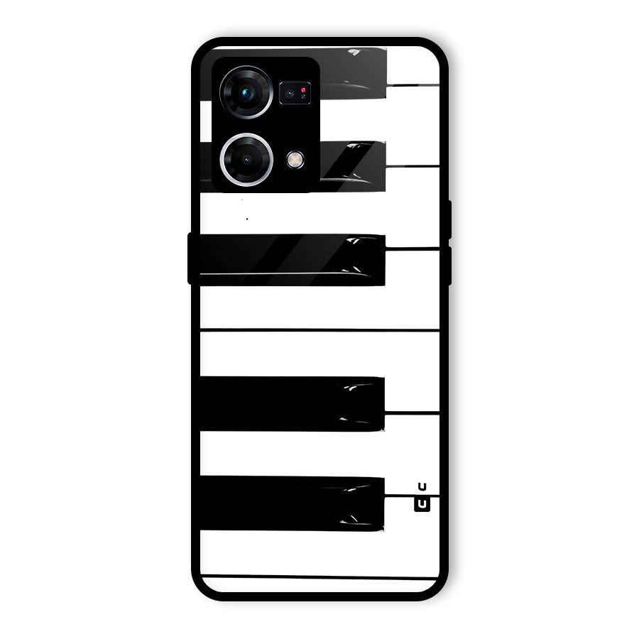 Paino Keys Printed Classy Glass Back Case for Oppo F21 Pro 5G