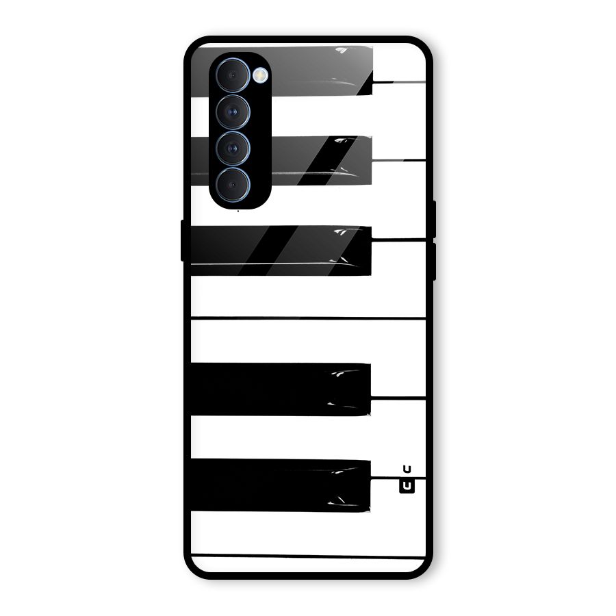 Paino Keys Printed Classy Glass Back Case for Oppo Reno4 Pro