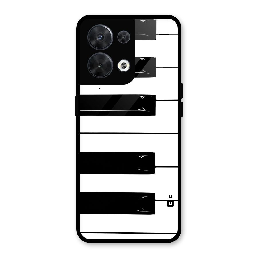 Paino Keys Printed Classy Glass Back Case for Oppo Reno8 5G