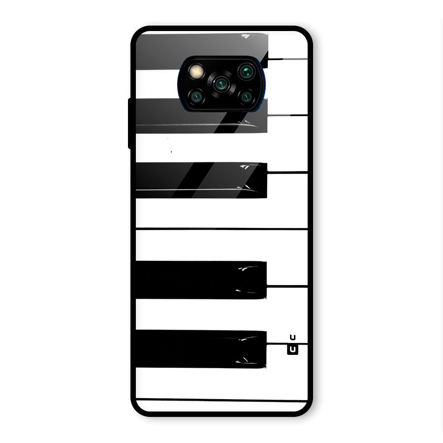 Paino Keys Printed Classy Glass Back Case for Poco X3 Pro