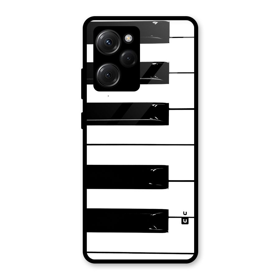 Paino Keys Printed Classy Glass Back Case for Poco X5 Pro