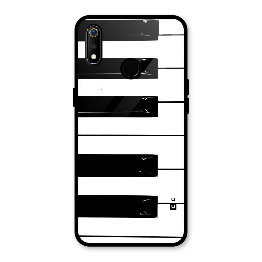 Paino Keys Printed Classy Glass Back Case for Realme 3i