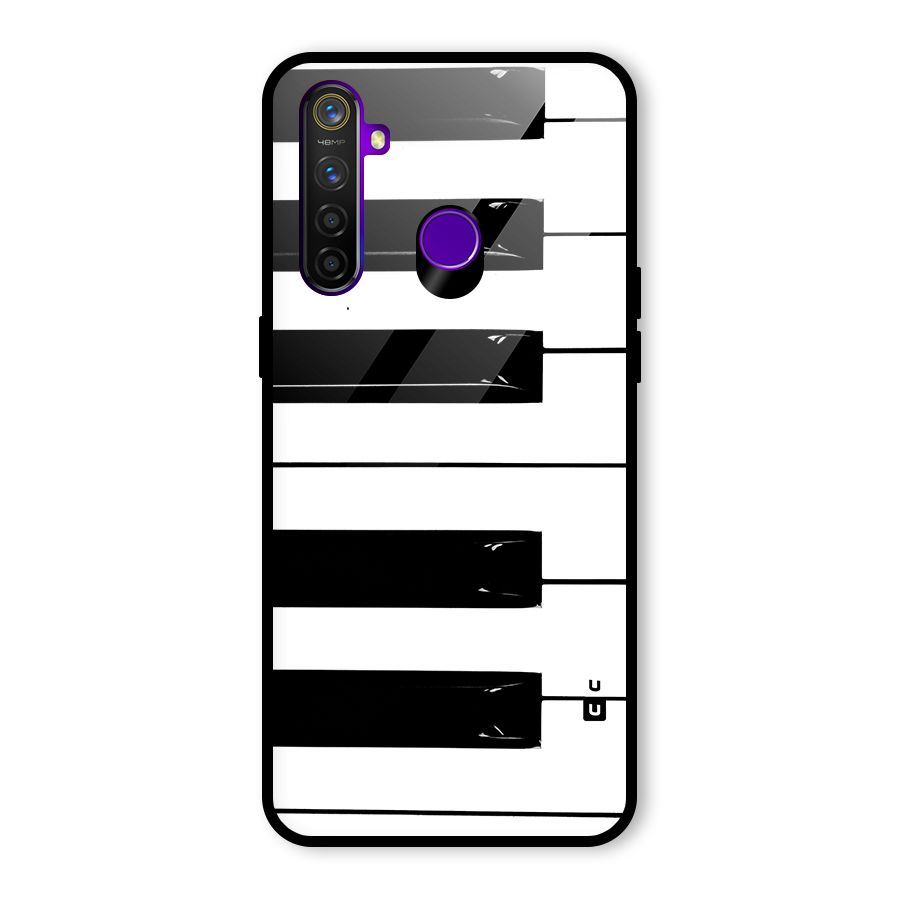 Paino Keys Printed Classy Glass Back Case for Realme 5 Pro