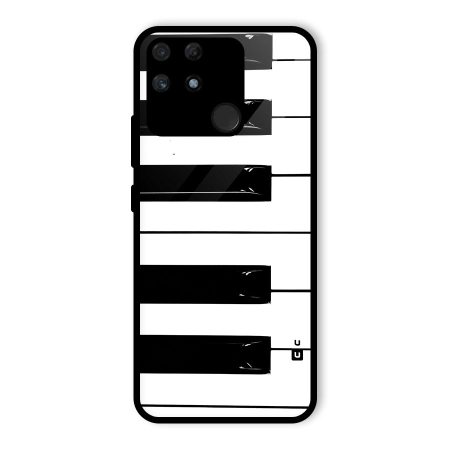 Paino Keys Printed Classy Glass Back Case for Realme Narzo 50A