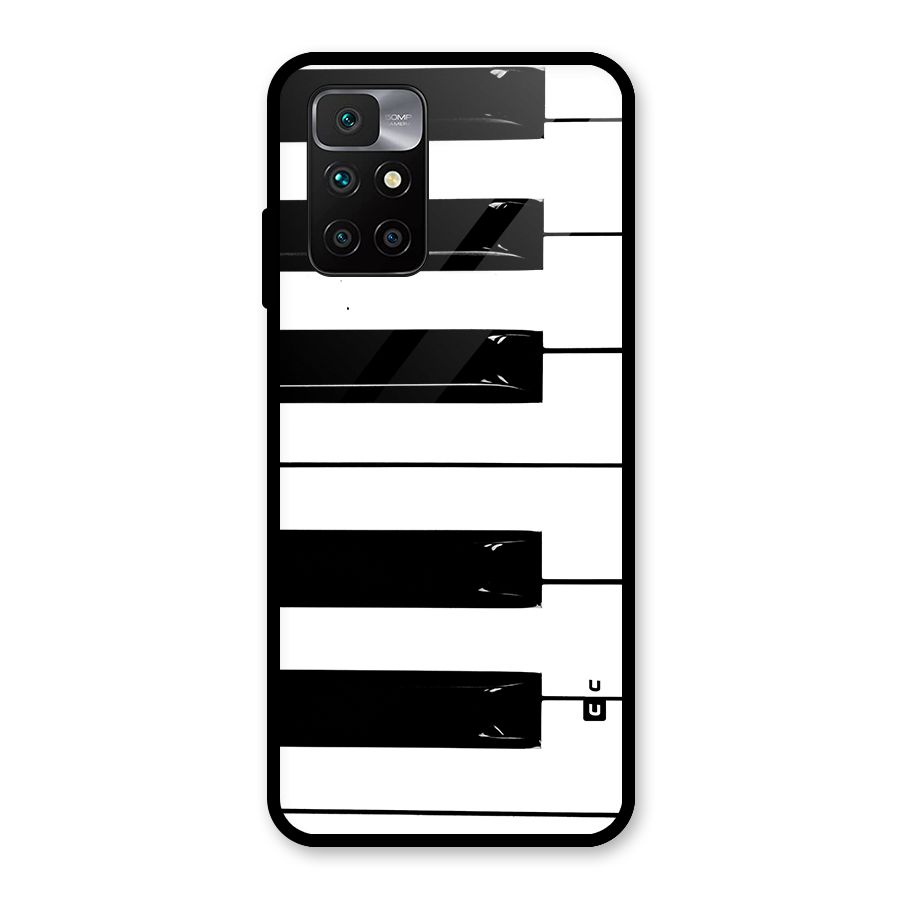 Paino Keys Printed Classy Glass Back Case for Redmi 10 Prime