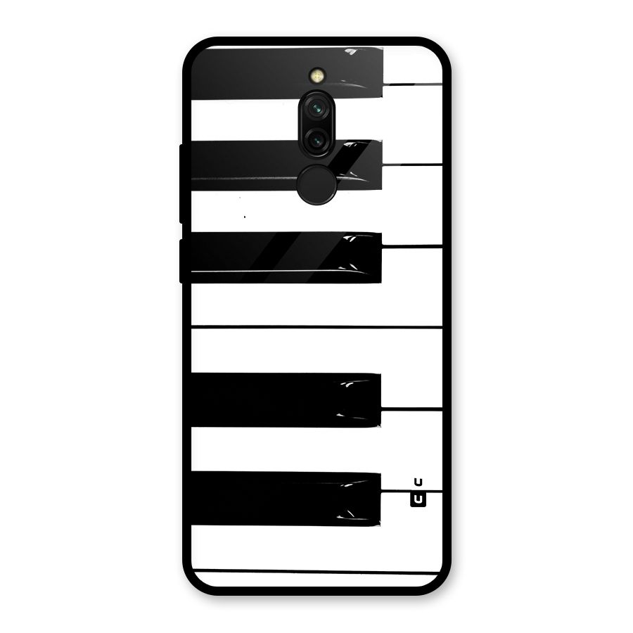 Paino Keys Printed Classy Glass Back Case for Redmi 8