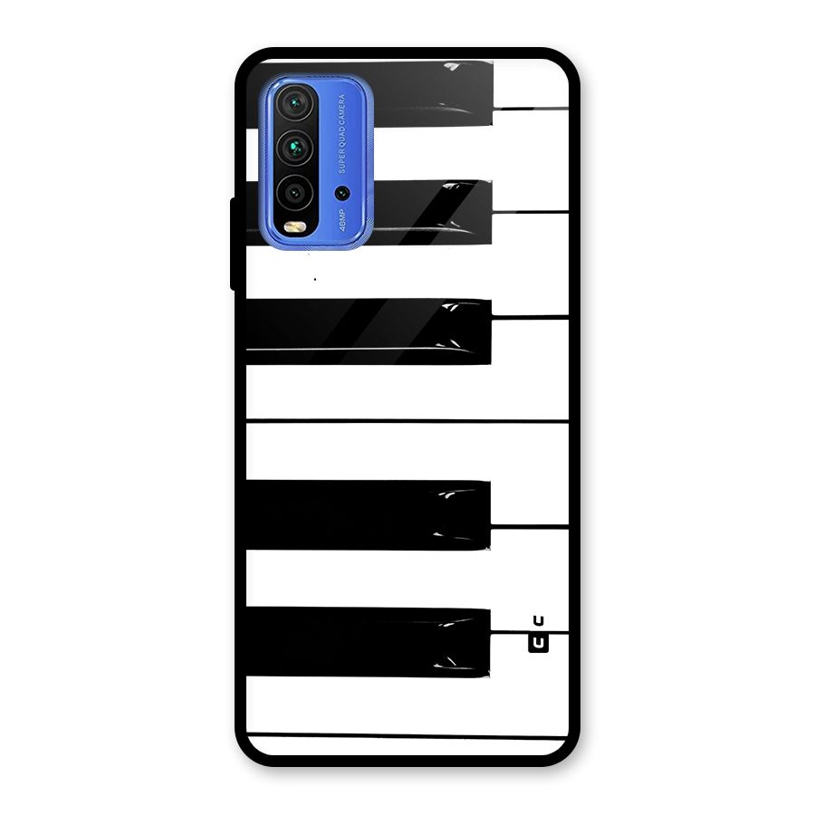 Paino Keys Printed Classy Glass Back Case for Redmi 9 Power