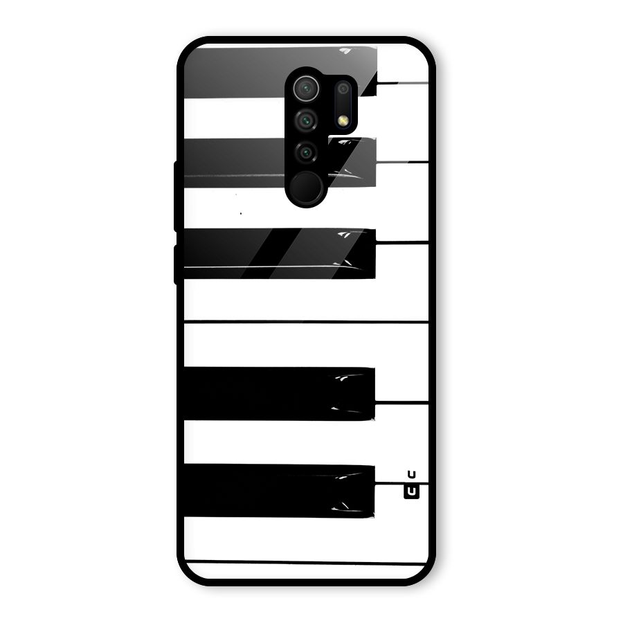 Paino Keys Printed Classy Glass Back Case for Redmi 9 Prime