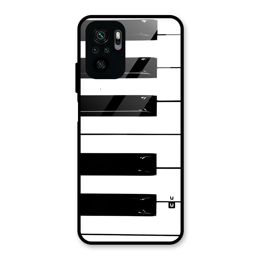 Paino Keys Printed Classy Glass Back Case for Redmi Note 10S