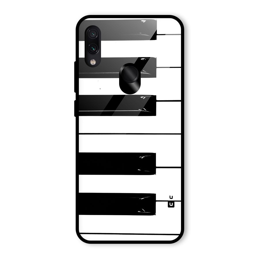 Paino Keys Printed Classy Glass Back Case for Redmi Note 7
