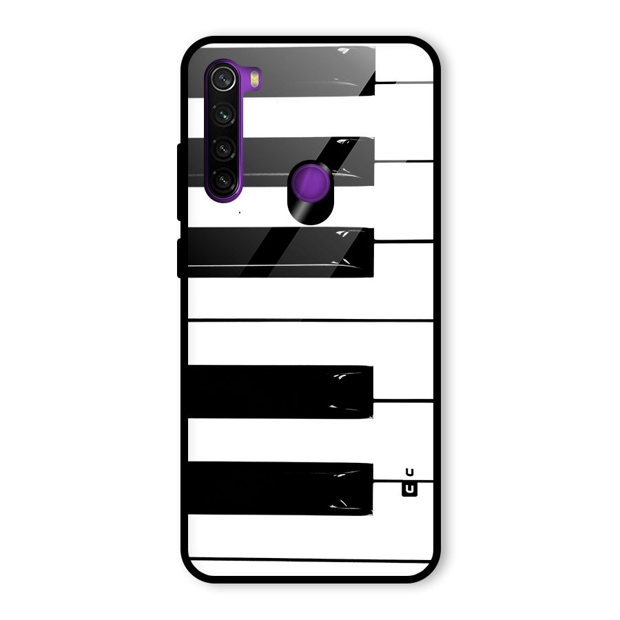 Paino Keys Printed Classy Glass Back Case for Redmi Note 8