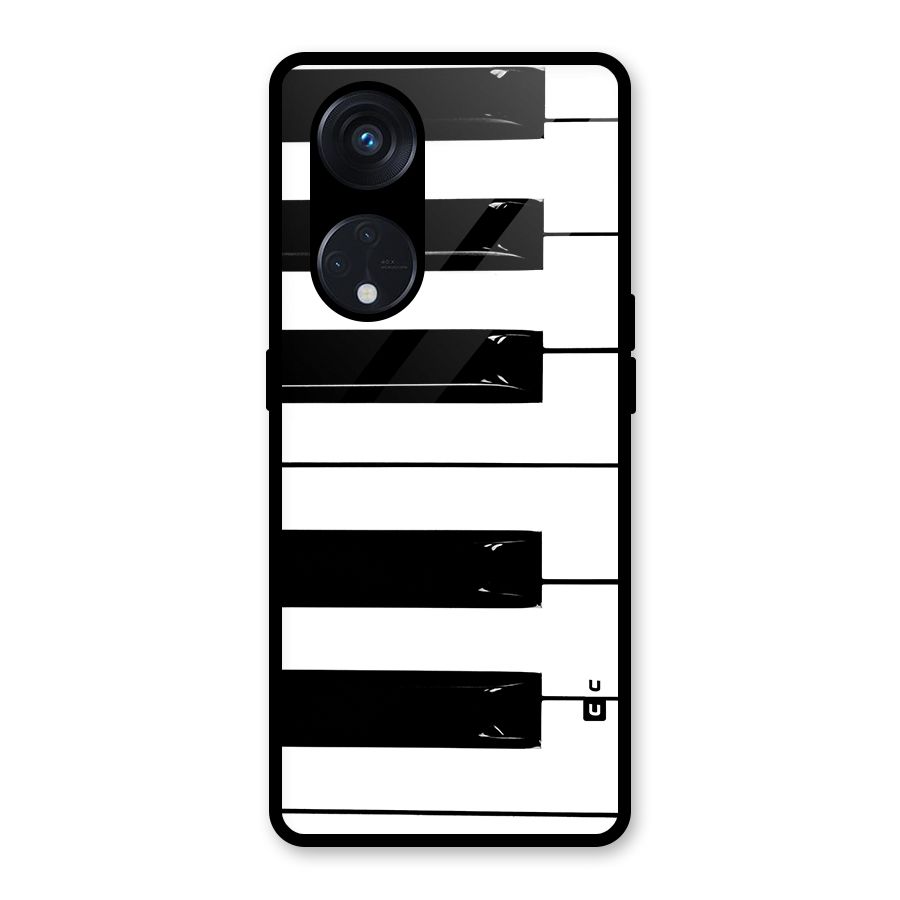 Paino Keys Printed Classy Glass Back Case for Reno8 T 5G