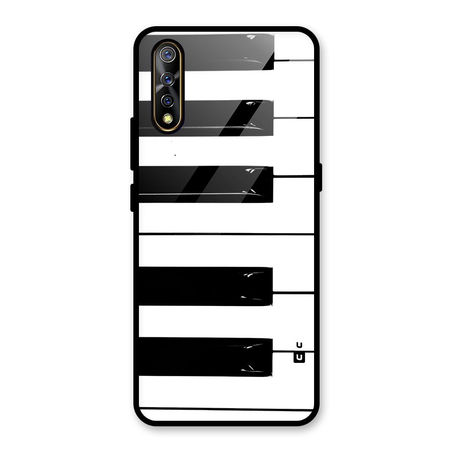 Paino Keys Printed Classy Glass Back Case for Vivo S1