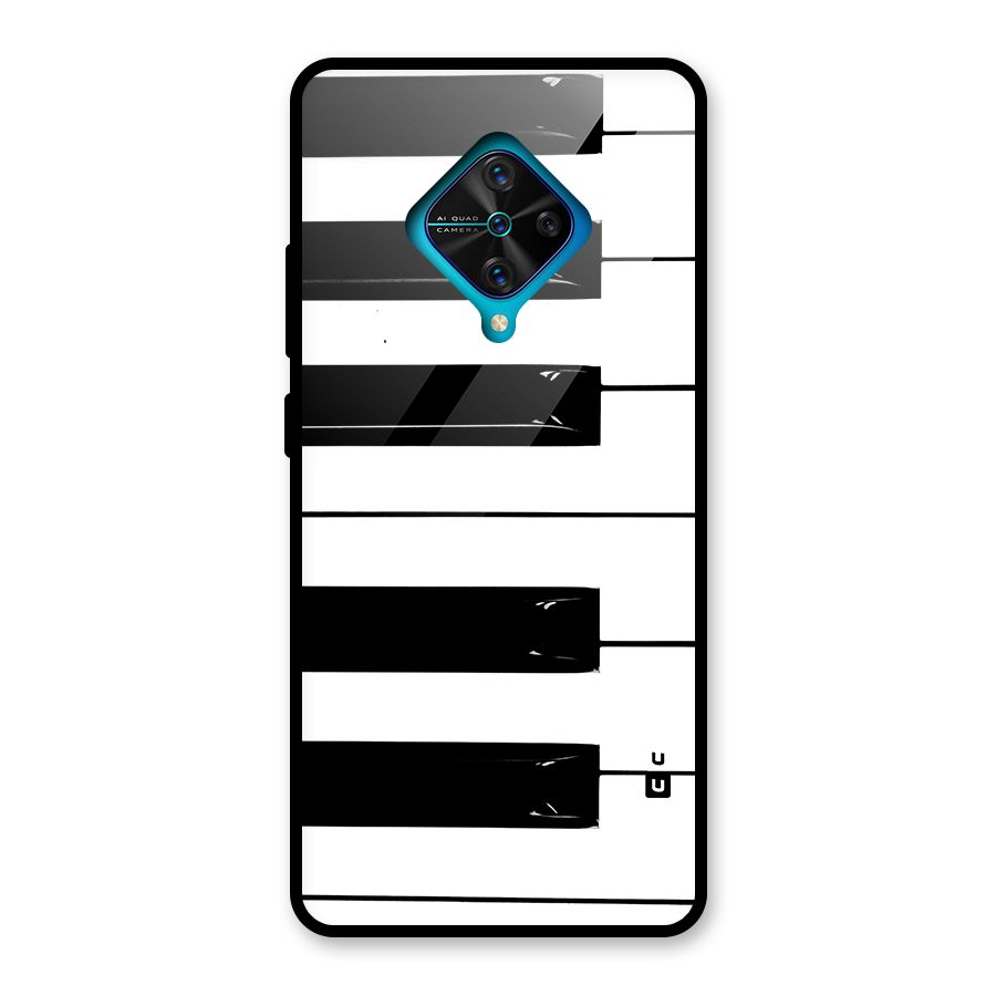 Paino Keys Printed Classy Glass Back Case for Vivo S1 Pro
