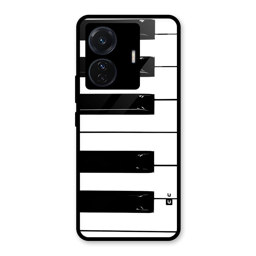 Paino Keys Printed Classy Glass Back Case for Vivo T1 Pro