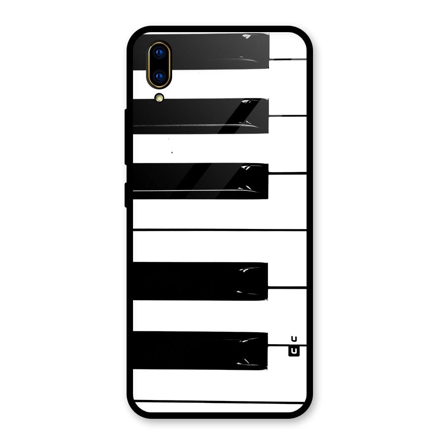 Paino Keys Printed Classy Glass Back Case for Vivo V11 Pro