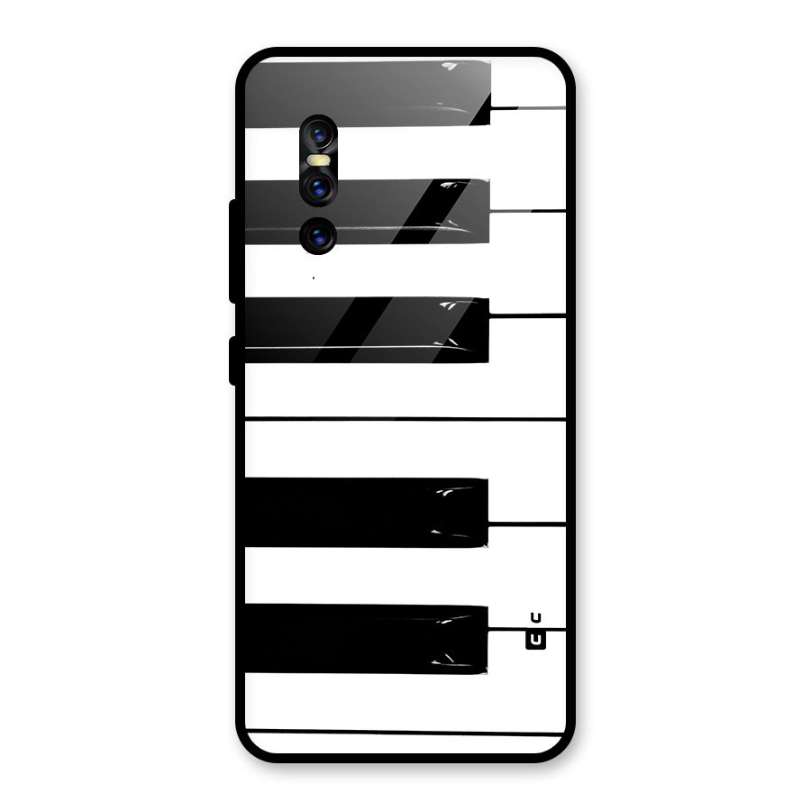 Paino Keys Printed Classy Glass Back Case for Vivo V15 Pro