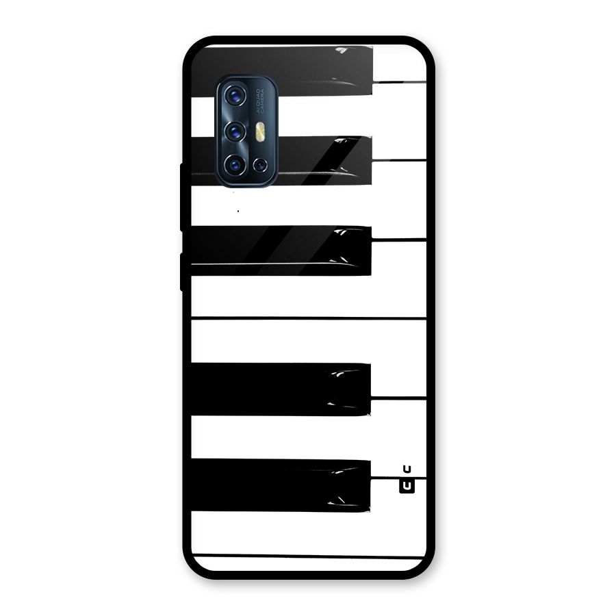 Paino Keys Printed Classy Glass Back Case for Vivo V17