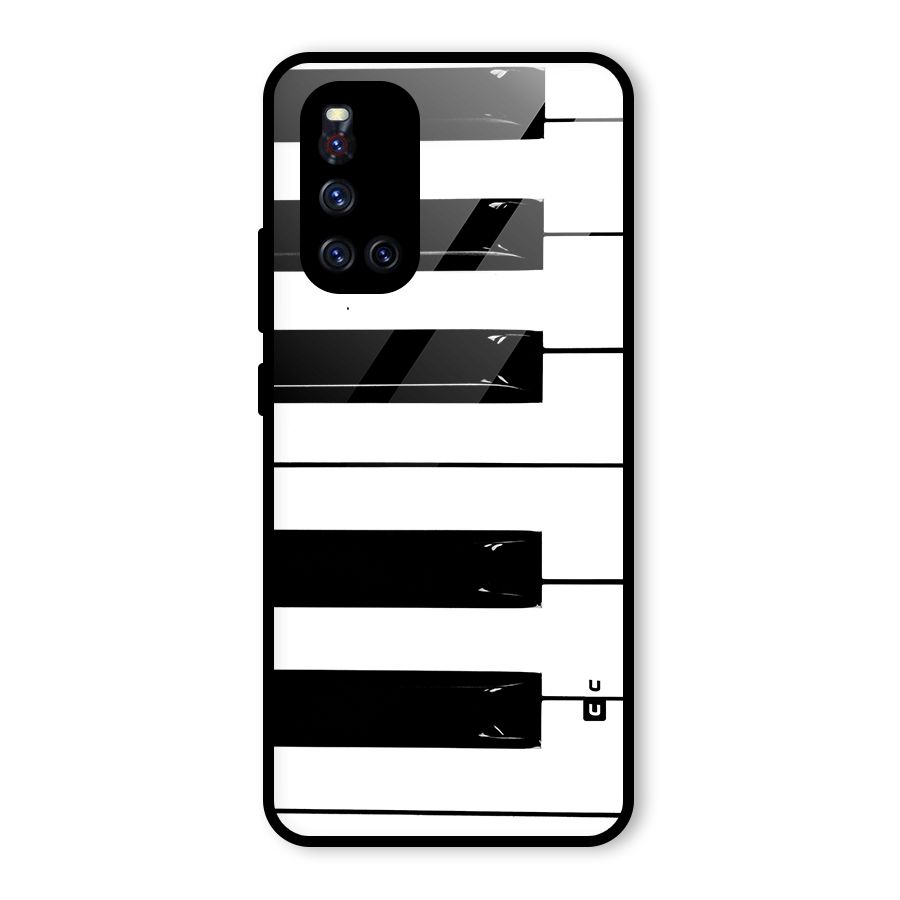 Paino Keys Printed Classy Glass Back Case for Vivo V19