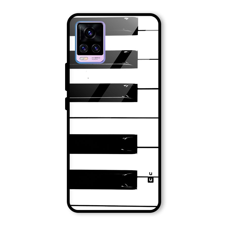 Paino Keys Printed Classy Glass Back Case for Vivo V20 Pro