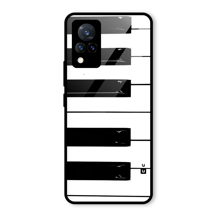 Paino Keys Printed Classy Glass Back Case for Vivo V21 5G